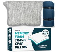 Lunderg Travel-Size CPAP Pillow for Side & Back Sleepers - Memory Foam with Adjustable Height & Travel Bag Included - Helps Reduce Mask Leaks & Pressure - Works with ALL CPAP Masks