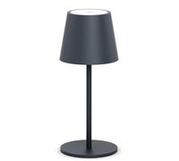lundwa Dimmable LED Battery Table Lamp 26 cm, 5000 mAh Camping Lamp Battery Rechargeable, 3 W 3000 K Table Lamp Wireless, IP54 Outdoor Table Lamp for Restaurant, Bedroom, Bar (Anthracite, 1 Piece)