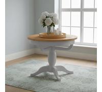Lundy Round Extending Dining Table - 2-4 Seater - 100cm-135cm - Pedestal Base - Grey Painted