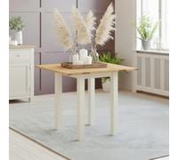 Lundy Square Drop Leaf Dining Table - 2 Seater - 30cm-90cm - Ivory Painted