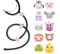 LuneCalt Cute Animals Stethoscope Charm for Nurse - 10Pcs Rubber Cartoon Animal Series Stethoscopes Charms Accessories, Present for Pediatric Doctor Veterinary Worker Nursing Students