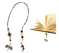 LuneClat Black Dragon Wing Beaded Bookmark - Fantasy Gothic Beads Book Mark for Women & Men, Unique Aesthetic Accessories Bookish Gifts for Booklovers Students Teachers