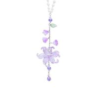 Luneclat Lily of the Valley Leaf Car Charm Purple Summer Waterlily