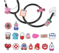 LuneClat - Nurse Stethoscope Charms Set, 20pcs Medical Themed Pendants, Stethoscope Charm, Gift for Pediatric Doctor, Veterinarian, Nursing Medical Worker, Graduation
