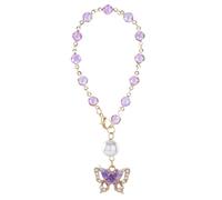 LuneClat Steering Wheel Rosary Car Charm - Glass Bead Hanging Pendant for Car Rearview Mirror, Automotive Protection Decor, Metal