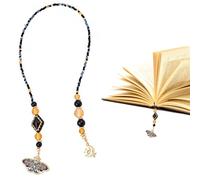 LuneClat Vintage Moth Moon Beaded Bookmark - Gothic Fantasy Beads Book Mark for Women & Men, Unique Dark Academia Accessories Bookish Gifts for Booklovers Students Teachers
