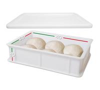 LUNEDA Set of Baking Tray and Lid for Proofing Pasta, Bread, Pizza Container, 12 L, White, Made in Italy, Made in Italy, 30 x 40 x 10 cm