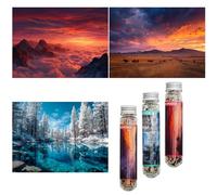 Luneko Small Jigsaw Puzzles for Adults Challenging Puzzle Small Puzzles Mini Jigsaw Puzzles 150 Pieces Micro Tiny Puzzle Clouds Sunrise Lake Sunset Landscape Travel Puzzle 6 x 4 Inches 3 Packs