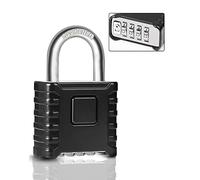 LUNEKUCK Heavy Duty Combination Padlocks Outdoor Waterproof 52mm Large 4 Digit Code Padlock with 8mm Thick 304 Stainless Steel Shackle for Garage, Gate, Warehouse, Home, School, Shed, Fence, Gym