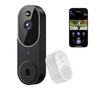 Lunelyx 1080P Wireless Video Doorbell Camera, Smart Security Doorbell Camera, Cloud Storage,AI Human Detection, Instant Alert, Night Vision, Two Way Audio, 2.4G WiFi Only (Silver)