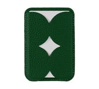 Luner - Magnetic Leather Card Wallet Compatible with Magsafe - [for iPhone 16, 15, 14, 13, 12 series] - [Holds 2 cards] - [Made of Vegan Leather] - Dark Green