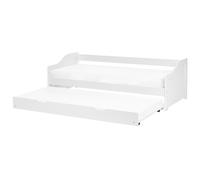 Wooden EU Single Trundle Bed 90 x 200 cm White LUNERAY