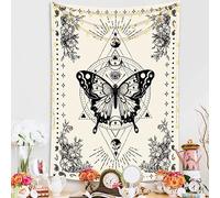 Lunerfex Boho Butterfly Tapestry Small Tapestry Tarot Tapestries Moon Phase Aesthetic Tapestries Wall Hanging for Bedroom and Living Room Decor Butterfly 60×80 Inches