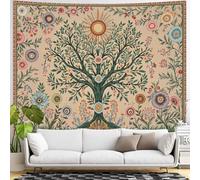 Lunerfex Chakra Tree Wall Tapestry - Celestial Sun & Floral Wall Hanging for Bedroom and Living Room - Boho Spiritual Decor Tapestries 80"x60"