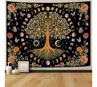 Lunerfex Tree of Life Wall Tapestry - Celestial Moon Phase & Sun Wall Hanging for Bedroom and Living Room Decor - Boho Spiritual Tapestries 60"x44"