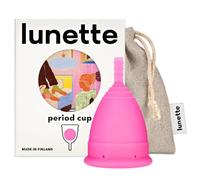 Lunette Menstrual Cup Reusable BPA Free Period Cup with 12-Hour Leak Free Comfort - Soft 100% Medical-Grade Silicone - Eco-Friendly Pad & Tampon Alternative - Vegan - Made in Finland - Size 1 Pink