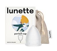Lunette Menstrual Cup Reusable BPA Free Period Cup with 12-Hour Leak Free Comfort - Soft 100% Medical-Grade Silicone - Eco-Friendly Pad & Tampon Alternative - Vegan - Made in Finland - Size 1 Clear