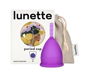 Lunette Menstrual Cup Reusable BPA Free Period Cup with 12-Hour Leak Free Comfort - Soft 100% Medical-Grade Silicone - Eco-Friendly Pad & Tampon Alternative - Vegan - Made in Finland - Size 1 Violet