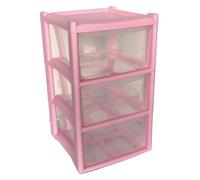 Lunex 3 Plastic Storage Drawers Unit with See-Through Drawers, Compact Vertical Design - Durable Plastic, Ideal for Organizing Office Crafts, and Household Items, 60cm x L39cm x W39cm