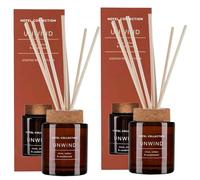 LUNEXA Bundle - Hotel Collection UNWIND Reed Diffuser Set (2 Pack) | Clove, Amber & Sandalwood Luxury Room Fragrance | Long Lasting Aromatherapy Diffuser with Natural Rattan Reeds