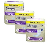 LUNEXA Bundle - Siempre Discreet Incontinence Pads Normal, Maxi Pack 14+14 (28 Pads x 3 Packs, 84 Total) - Bladder Weakness Protection, Comfortable Fit, Odour Control