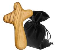 Lunexus 10cm Olive Wood Cross - Blessed & Consecrated - Prayer Cross for Healing, Solace, Pilgrims, Communion, Confirmation, Christening - Gift for the Faithful