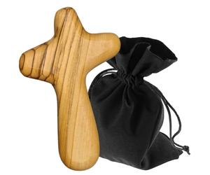 Lunexus 10cm Olive Wood Cross - Blessed & Consecrated - Prayer Cross for Healing, Solace, Pilgrims, Communion, Confirmation, Christening - Gift for the Faithful