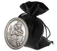 LUNEXUS Christopher Car Magnet 4.8 x 2.8 cm - Saint Christopher Plaque - Blessed - Patron Saint Drivers - Magnet with Rope Embossing - Lucky Charm for Car, Motorcycle and Motorhome