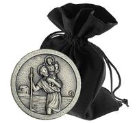 LUNEXUS Christopher Car Magnet Diameter 2.3 cm - Saint Christopher Plaque - Blessed - Patron Saint Drivers - Compact Metal Figure - Guardian Angel Car Magnet - Car Lucky Charm