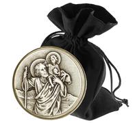 LUNEXUS Christopher Car Magnet Diameter 3.6 cm - Saint Christopher Car Plaque - Blessed - Patron Saint Drivers - Christopher Car Pendant - Guardian Angel Car Magnet - Car Lucky Charm