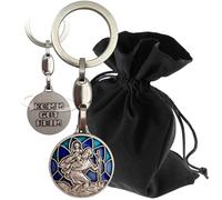 Lunexus Christopher Keyring - Blessed with Certificate - Includes Velvet Pouch - Lucky Charm for Drivers and Travellers - Patron Saint Keyring Car Christian Talisman Gift, blue, Ø 3 cm, Länge 9 cm