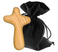 Lunexus Olive Wood Worry Stone 7.5 cm - Comfort Cross, Blessed
