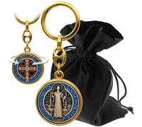 Lunexus St. Benedict Medal Keychain - Christian Protection Symbol | Carry a tangible symbol of faith and protection with this enduring St. Benedict medal keychain.