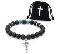 Lunexus Women's Lava Stone Bracelet 16 cm, 16cm Durchmesser, lava stone howlite, Lava Stone Howlite