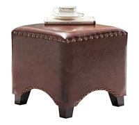 LUNEZY Faux Leather Footstool Footrest Upholstered Seat Foot Rest Makeup Dressing Table Chair Stool (Square 35x35x40cm, Square-Brown)