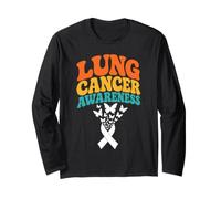 Lung Cancer Awareness Butterflies White Ribbon Long Sleeve T-Shirt