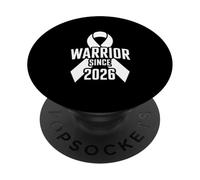 Lung Cancer Awareness Warrior Since 2026 Ribbon PopSockets Adhesive PopGrip