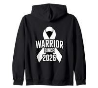Lung Cancer Awareness Warrior Since 2026 Ribbon Zip Hoodie