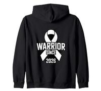 Lung Cancer Awareness Warrior Since 2026 Ribbon Zip Hoodie
