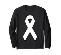 Lung Cancer Awareness White Ribbon Men Women Boys & Girls Long Sleeve T-Shirt