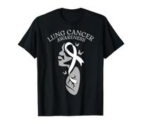 Lung Cancer Awarness White Ribbon Support Men Women & Kids Value Graphic T-Shirt