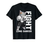 Lung Cancer Kitty Cat Fight White Ribbon Value Graphic T-Shirt