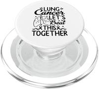 Lung Cancer Let's Beat This Together - Lung cancer awareness PopSockets PopGrip for MagSafe