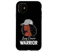 Lung Cancer Warrior White Ribbon Awareness Support Case for iPhone 11