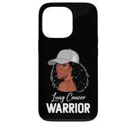 Lung Cancer Warrior White Ribbon Awareness Support Case for iPhone 13 Pro