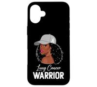 Lung Cancer Warrior White Ribbon Awareness Support Case for iPhone 16 Plus