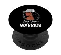 Lung Cancer Warrior White Ribbon Awareness Support PopSockets Adhesive PopGrip