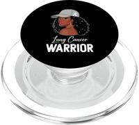 Lung Cancer Warrior White Ribbon Awareness Support PopSockets PopGrip for MagSafe