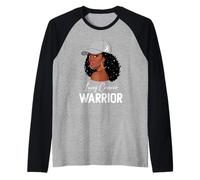 Lung Cancer Warrior White Ribbon Awareness Support Raglan Baseball Tee
