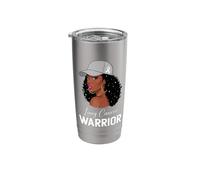 Lung Cancer Warrior White Ribbon Awareness Support Stainless Steel Insulated Tumbler